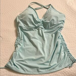 Carve Design Light Aqua Tankini Swim Top with Crossback Straps